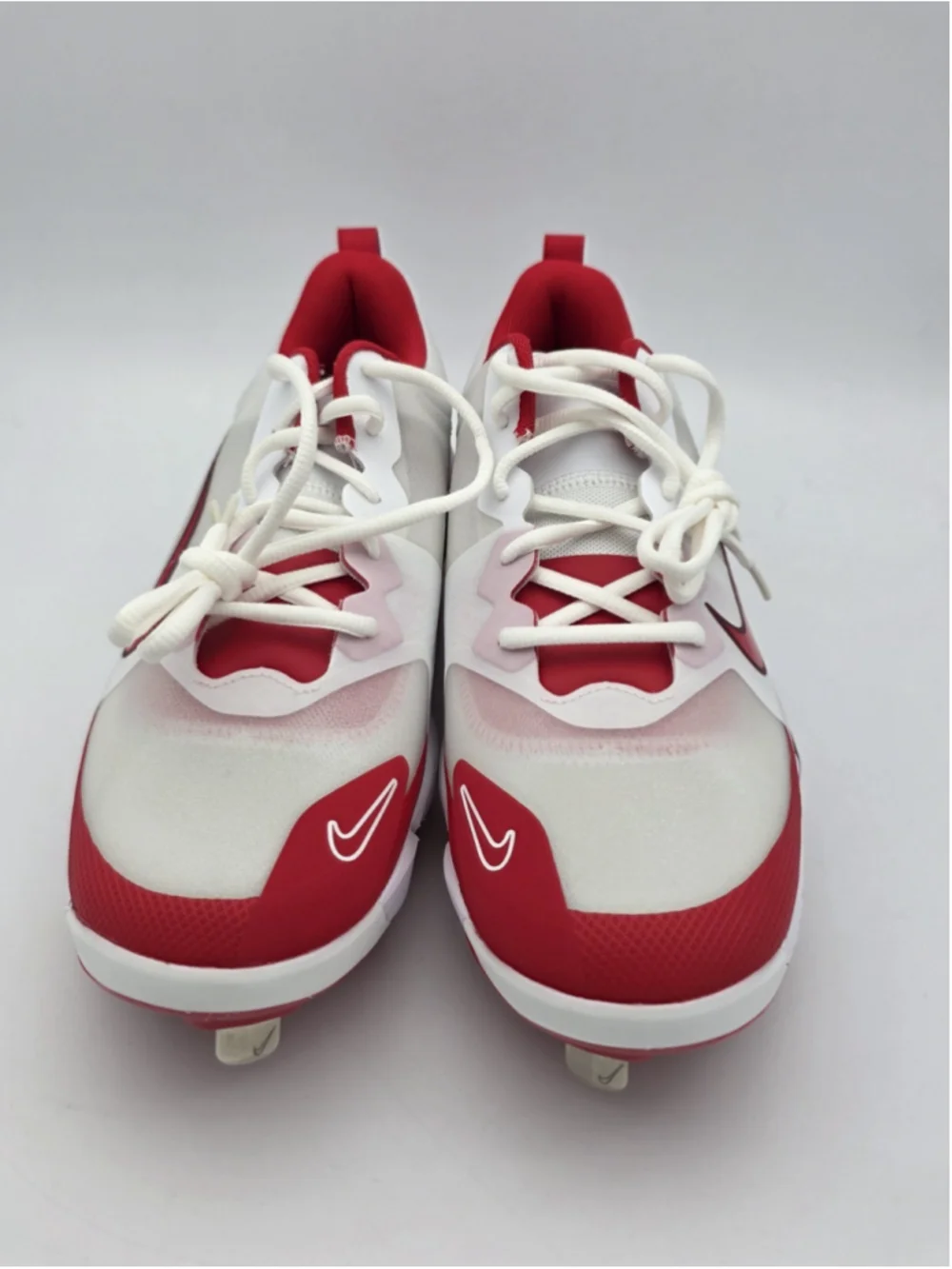 Nike Force Zoom Trout 9 Pro Metal Baseball Cleats White-Red Sz 8 FB2907-104